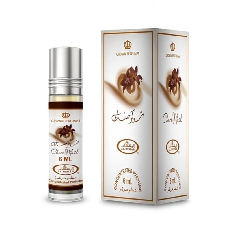 Al-Rehab Choco Musk Concentrated Perfume Rollerball, 0.2 oz