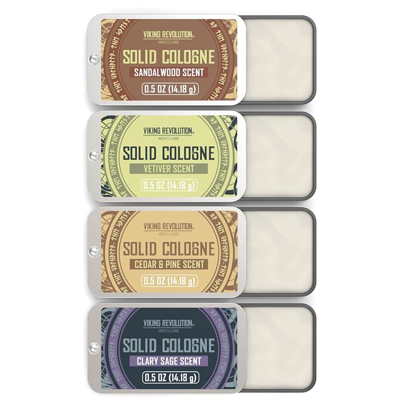 Viking Revolution 4 Pack Solid Colognes with Cedar, Sage, Vetiver & Sa