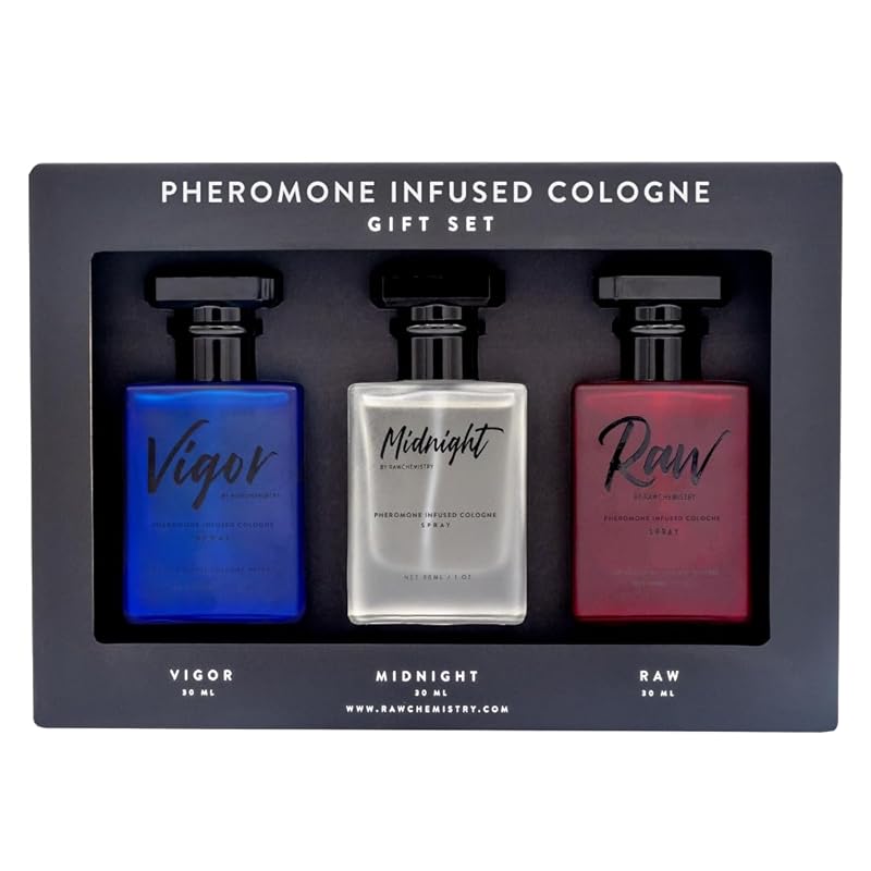 RawChemistry Pheromone-Infused Mens Cologne Gift Set of 3