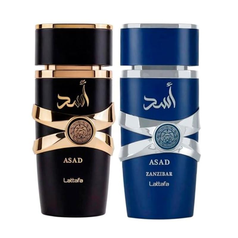 Lattafa Asad 5th Anniversary Gift Set with Zanzibar, 2×3.4 oz
