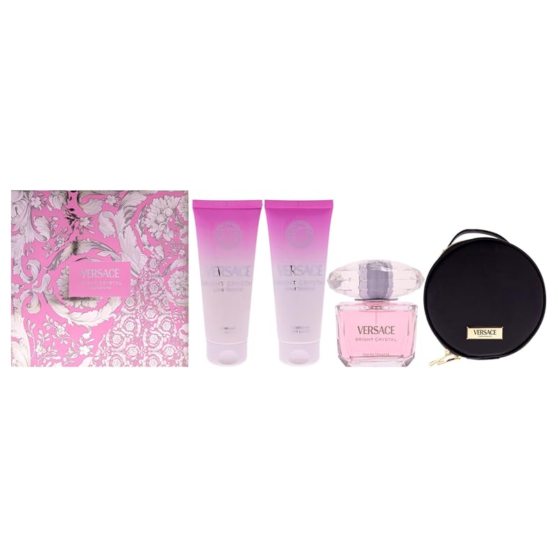 Versace Bright Crystal 4-Pc Gift Set with EDT, Lotion, Shower Gel & Ma