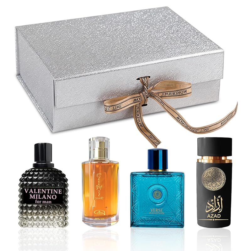 A CENTER Luxury Men's Cologne Gift Set 4x3.4 Fl Oz in Premium Box, Lon